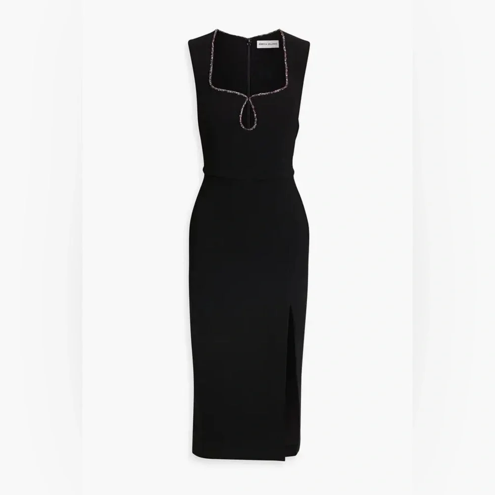 REBECCA VALLANCE Victoria Crystal-Embellished Crepe Midi Dress - Picture 2 of 4